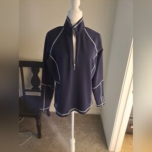 Sunice Ladies 3/4 Zip Jacket Blue Size L LPGA Foundation Side Pkts EUC